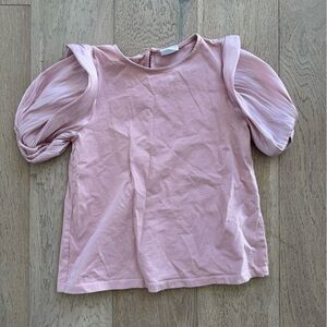 Zara Girls Puff Sleeve Top Pink Size 9